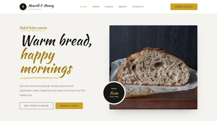 The Bakery Artisan example website