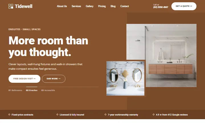 The Bathroom Warm example website