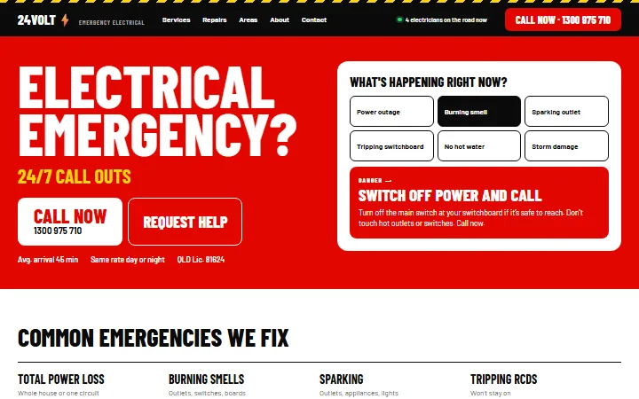 The Emergency Call example website