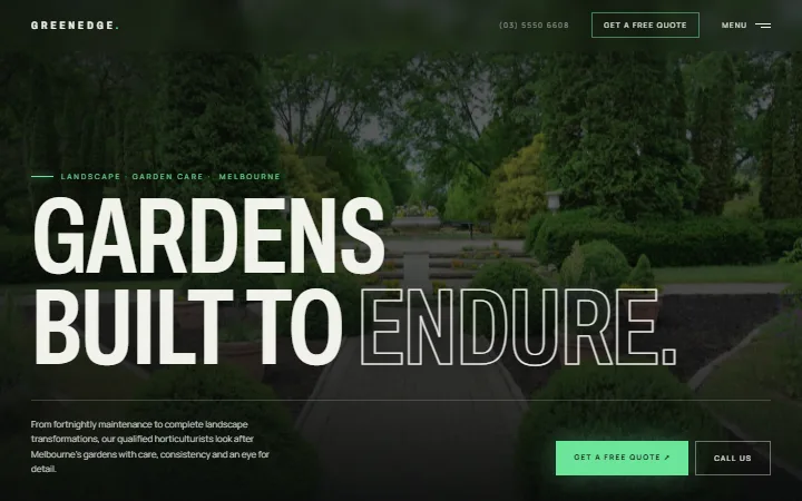 The Garden Dark Luxury example website