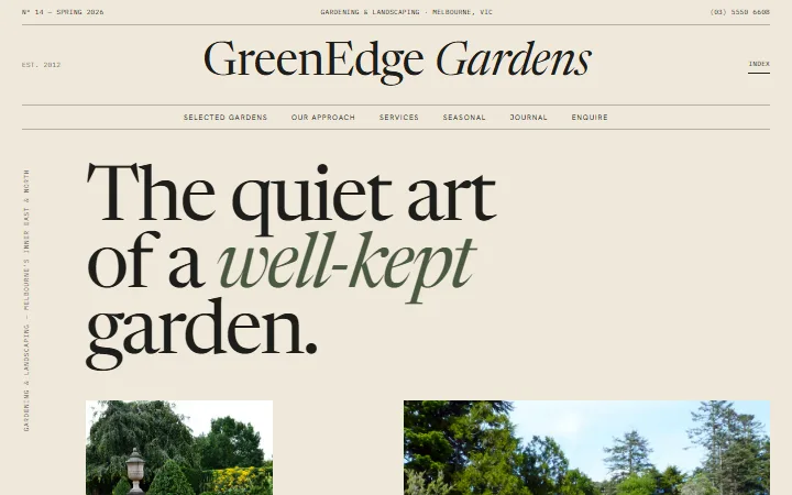 The Garden Editorial example website