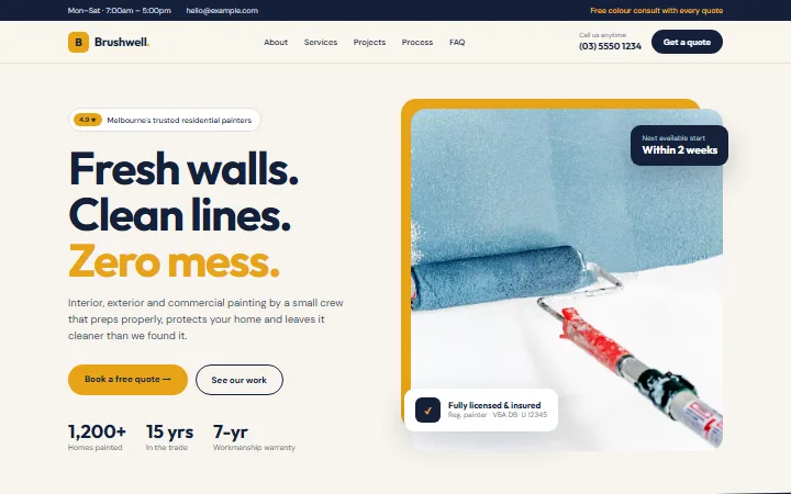 The Painter Navy example website