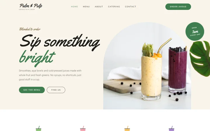 The Smoothie Tropical example website